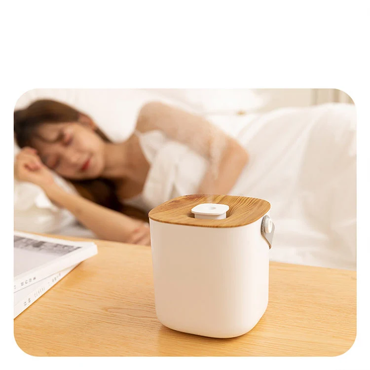 H2O Wireless USB Miniwood Grain Diffuser Cool Mist Ultrasonic Humidifier for Bedroom
