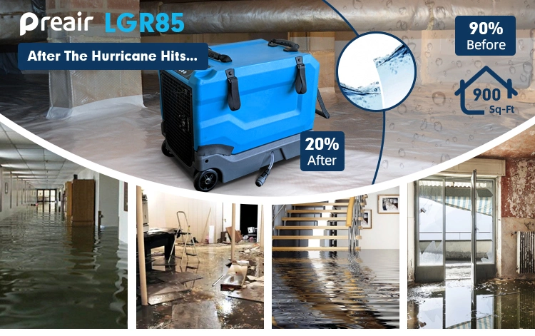 180ppd Industrial Lgr Dehumidifier for Water Damage Restoration